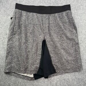 Lululemon Mens Shorts Size XL Black Gray Speckle Athletic Gym Workout